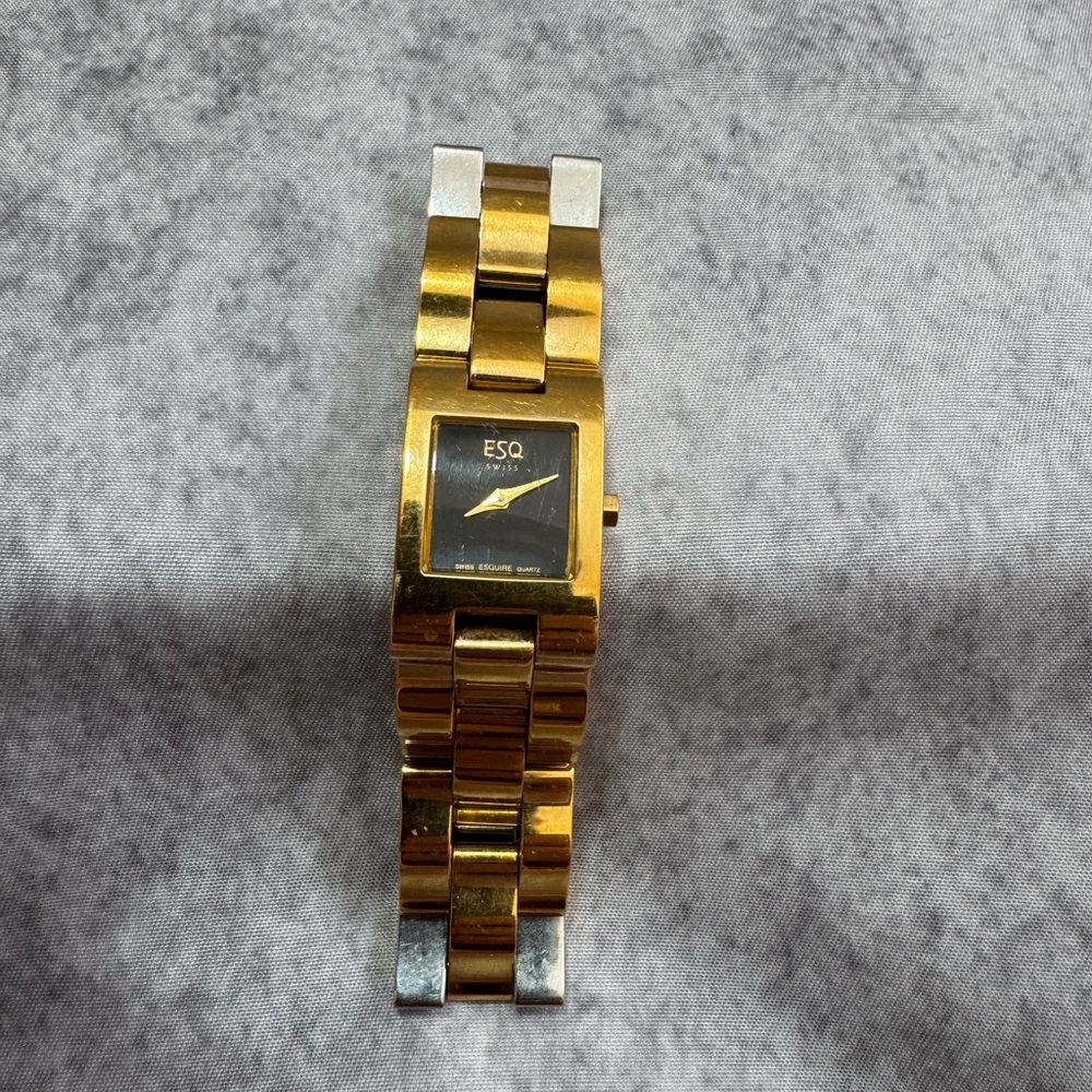 Esquire ESQ Swiss Quartz Women's Watch Gold Tone Black Dial
